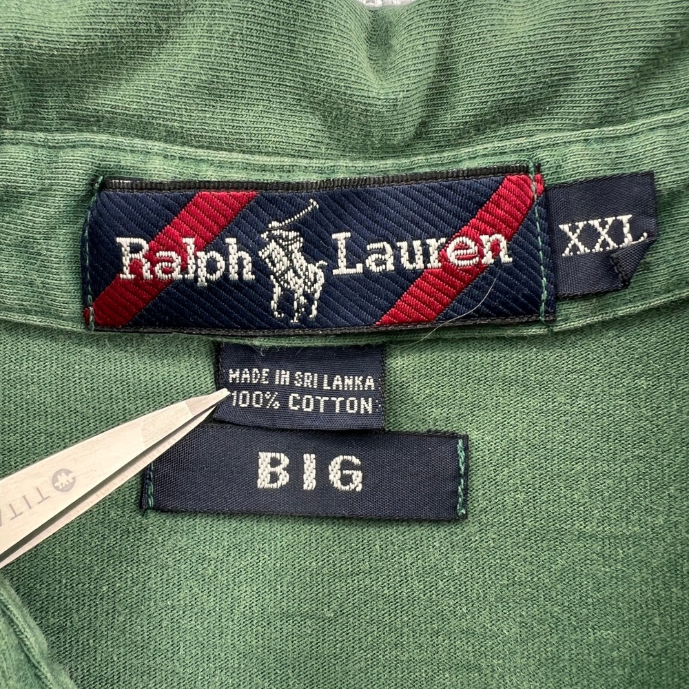 Y2K Ralph Lauren BIG Men XXL Green Long Sleeve Button Down Cotton Shirt Ivy Prep - Picture 5 of 9